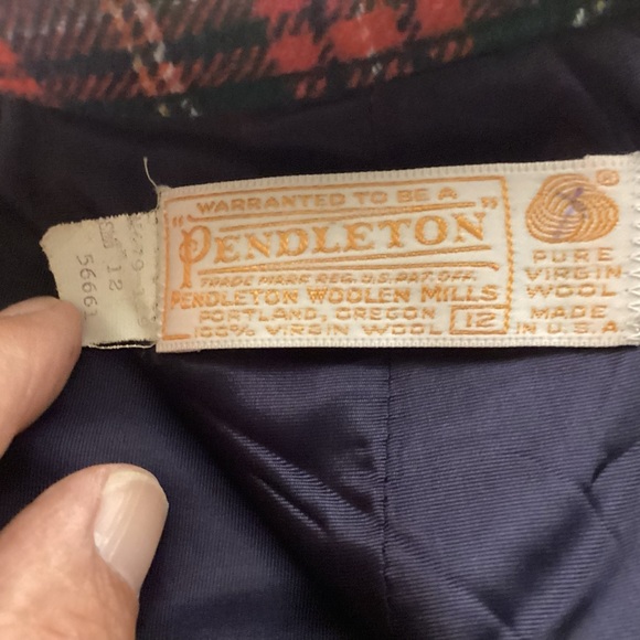 Pendleton vintage Wool Tartan Plaid Wool Skirt size 12 lined made in USA - Picture 4 of 9